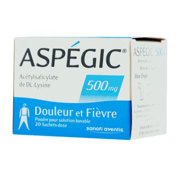 Buy Aspegic 500mg 20 sachets online in the US pharmacy.